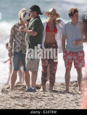 Englische Schauspielerin Emma Rigby Dreharbeiten Szenen für den neuen Film "Plastik" auf Miami Beach mit: Emma Rigby Where: Miami, Florida, USA bei: 16. Januar 2013 Stockfoto