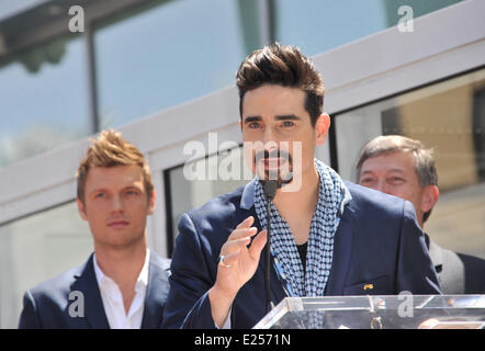 Die Backstreet Boys sind mit auf der Hollywood Walk of Fame mit einem Stern geehrt: Kevin Richardson, Nick Carter, The Backstreet Boys wo: Los Angeles, California, Vereinigte Staaten von Amerika bei: 22. April 2013 Stockfoto