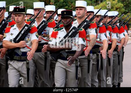 Camp Raffalli, Heimat des 2e REP, ein airborne Regiment von Franzose-Fremdenlegion. Camp Raffalli das 2e rep ist in der Nähe die Corsica Calvi, stationiert. Benannt nach Major Rémy Raffalli, 2e BEP wurde erweitert, um eine vollständige Regiment und wurde das 2. ausländische Fallschirm-Regiment umbenannt.  Wo: Calvi, Korsika, Frankreich bei: 12. April 2013 Stockfoto