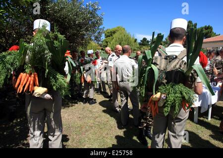 Camp Raffalli, Heimat des 2e REP, ein airborne Regiment von Franzose-Fremdenlegion. Camp Raffalli das 2e rep ist in der Nähe die Corsica Calvi, stationiert. Benannt nach Major Rémy Raffalli, 2e BEP wurde erweitert, um eine vollständige Regiment und wurde das 2. ausländische Fallschirm-Regiment umbenannt.  Wo: Calvi, Korsika, Frankreich bei: 12. April 2013 Stockfoto