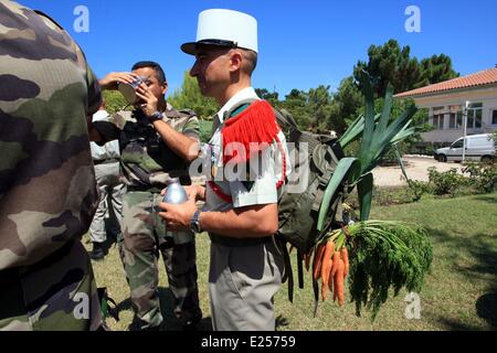 Camp Raffalli, Heimat des 2e REP, ein airborne Regiment von Franzose-Fremdenlegion. Camp Raffalli das 2e rep ist in der Nähe die Corsica Calvi, stationiert. Benannt nach Major Rémy Raffalli, 2e BEP wurde erweitert, um eine vollständige Regiment und wurde das 2. ausländische Fallschirm-Regiment umbenannt.  Wo: Calvi, Korsika, Frankreich bei: 12. April 2013 Stockfoto