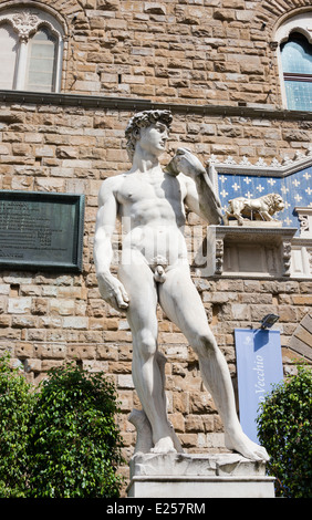 Reproduktion von Michelangelos David-statue Stockfoto