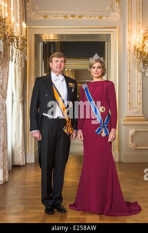 Offiziellen Porträts von König Willem-Alexander und Maxima der Königin der Niederlande mit: König Willem-Alexander, Königin Maxima Where: Amsterdam, Niederlande: 30. April 2013 Stockfoto