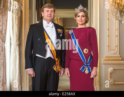 Offiziellen Porträts von König Willem-Alexander und Maxima der Königin der Niederlande mit: König Willem-Alexander, Königin Maxima Where: Amsterdam, Niederlande: 30. April 2013 Stockfoto