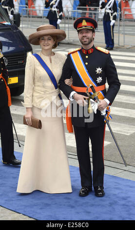 Einweihung des König Willem Alexander als Königin Beatrix der Niederlande dankt - Ankünfte mit: Prinz Guillaume Where: Amsterdam, Niederlande bei: 30. April 2013 Stockfoto