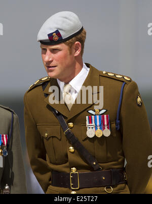 Großbritanniens Prinz Harry, Commodore-in-Chief kleine Schiffe und Tauchen, Besuche der Royal Marines Tamar, HM Naval Base in Devonport, Plymouth. Der Prinz hat die Royal Navy neu erbaute Kompetenzzentrum amphibische offiziell eröffnet. Während der Tour Prinz Harry nahm die Parade-Gruß und überprüfte die Wache und die Parade der 1 Assault Squadron Royal Marines. Er auch einen Empfang für die Soldaten und ihre Familien nahmen Teil und trat für eine Einheit-Foto mit 1 Angriff Gruppe Royal Marines Featuring: Prinz Harry von Wales wo: Plymouth, Vereinigtes Königreich bei: 2. August 2013 Stockfoto