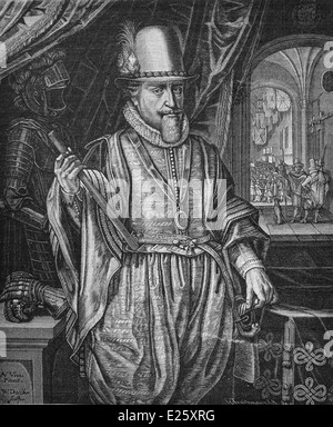 Maurice von Nassau, Prinz von Oranien (1567-1625). Den niederländische Aufstand gegen Spanien organisiert. Gravur. Stockfoto