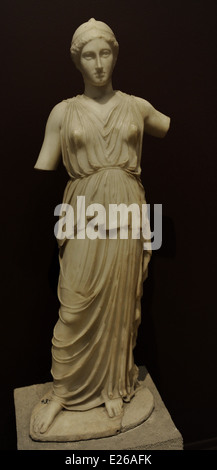 Statue der Göttin Athene. Römische Kopie eines Originals aus dem 5. Jahrhundert vor Christus. Marmor. Aus Leptis Magna. Stockfoto