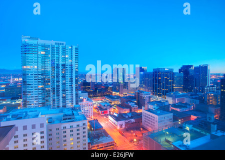 Skyline von Denver, CO Stockfoto