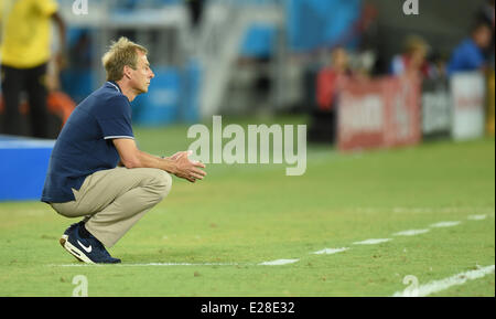 Natal, Brasilien. 16. Juni 2014. US-Fußball-Nationalmannschaft deutsche Trainer Juergen Klinsmann gesehen während der FIFA WM 2014 Gruppe G vorläufige Vorrundenspiel zwischen Ghana und den USA an der Estadio Arena Das Dunas Stadion in Natal, Brasilien, 16. Juni 2014. Bildnachweis: Dpa picture Alliance/Alamy Live News Stockfoto