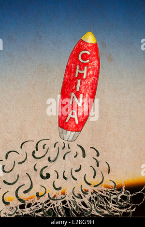 Chinesischen Rakete abheben Stockfoto
