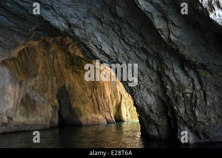 Blauen Grotten in Paxos Stockfoto