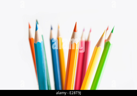Stapel von Buntstifte mit geringen Schärfentiefe. Stockfoto
