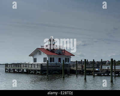 Roanoke Sümpfe Leuchtturm, Manteo, North Carolina Stockfoto