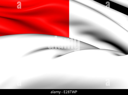 Flagge von Bilbao, Spanien. Hautnah. Stockfoto