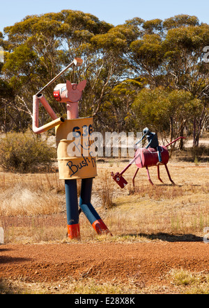 Zinn Pferde auf dem Zinn Pferd Highway in Westaustralien Stockfoto