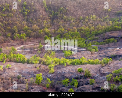 Landschaft Blick auf ein Tal in Bandhavgarh National Park Madhya Pradesh Indien Asien Stockfoto