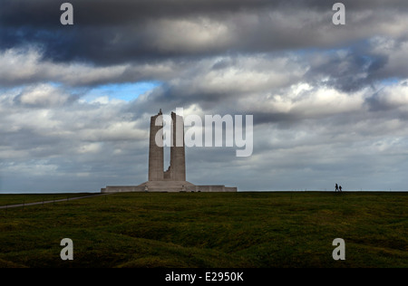 Vimy Ridge WW1-1914-1918-kanadischen National Memorial und Schlachtfeld, Vimy, Pas-De-Calais, Nordfrankreich. Februar 2014 Stockfoto