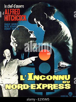 Der Fremde im Zug - L'inconnu du Nord-Express französische Filmplakat - Regisseur: Alfred Hitchcock - 1951 - Warner Bros Stockfoto