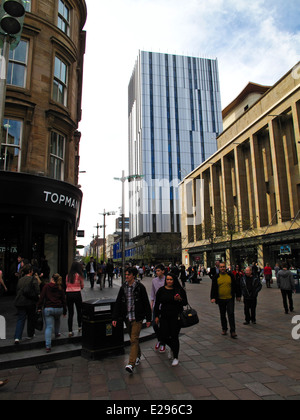 Sauchiehall Street Buchanan Street Junction Stadtzentrum von Glasgow Stockfoto