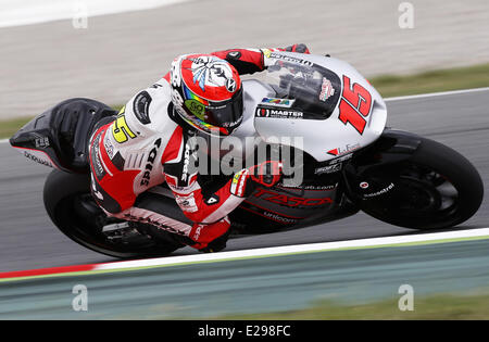 Barcelona, Spanien. 17. Juni 2014. BARCELONA Spanien Jun-17. Alex de Angelis in den Tests in Barcelona-Catalunya Circuit auf statt 17. Juni 2014 Foto: Joan Valls/Urbanandsport/Nurphoto © Joan Valls/NurPhoto/ZUMAPRESS.com/Alamy Live-Nachrichten Stockfoto