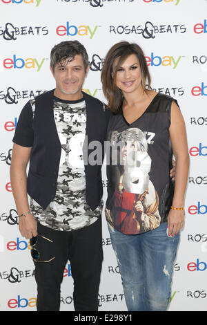 Madrid, Spanien. 16. Juni 2014. Alejandro Sanz und seine Frau Raquel Perera starten die neue Rosas & Beats-Kollektion im Espacio Como am 16. Juni 2014 in Madrid, Spanien. : Bildnachweis Oscar Gonzalez/NurPhoto: Oscar Gonzalez/NurPhoto/ZUMAPRESS.com/Alamy Live-Nachrichten Stockfoto