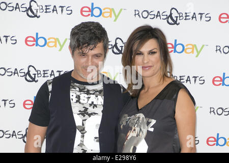 Madrid, Spanien. 16. Juni 2014. Alejandro Sanz und seine Frau Raquel Perera starten die neue Rosas & Beats-Kollektion im Espacio Como am 16. Juni 2014 in Madrid, Spanien. : Bildnachweis Oscar Gonzalez/NurPhoto: Oscar Gonzalez/NurPhoto/ZUMAPRESS.com/Alamy Live-Nachrichten Stockfoto