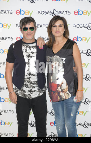 Madrid, Spanien. 16. Juni 2014. Alejandro Sanz und seine Frau Raquel Perera starten die neue Rosas & Beats-Kollektion im Espacio Como am 16. Juni 2014 in Madrid, Spanien. : Bildnachweis Oscar Gonzalez/NurPhoto: Oscar Gonzalez/NurPhoto/ZUMAPRESS.com/Alamy Live-Nachrichten Stockfoto