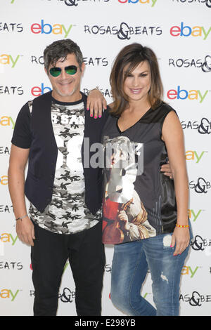 Madrid, Spanien. 16. Juni 2014. Alejandro Sanz und seine Frau Raquel Perera starten die neue Rosas & Beats-Kollektion im Espacio Como am 16. Juni 2014 in Madrid, Spanien. : Bildnachweis Oscar Gonzalez/NurPhoto: Oscar Gonzalez/NurPhoto/ZUMAPRESS.com/Alamy Live-Nachrichten Stockfoto