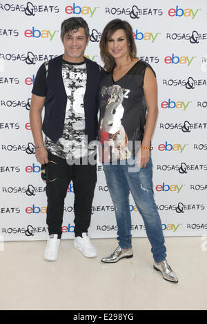 Madrid, Spanien. 16. Juni 2014. Alejandro Sanz und seine Frau Raquel Perera starten die neue Rosas & Beats-Kollektion im Espacio Como am 16. Juni 2014 in Madrid, Spanien. : Bildnachweis Oscar Gonzalez/NurPhoto: Oscar Gonzalez/NurPhoto/ZUMAPRESS.com/Alamy Live-Nachrichten Stockfoto