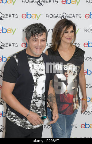 Madrid, Spanien. 16. Juni 2014. Alejandro Sanz und seine Frau Raquel Perera starten die neue Rosas & Beats-Kollektion im Espacio Como am 16. Juni 2014 in Madrid, Spanien. : Bildnachweis Oscar Gonzalez/NurPhoto: Oscar Gonzalez/NurPhoto/ZUMAPRESS.com/Alamy Live-Nachrichten Stockfoto