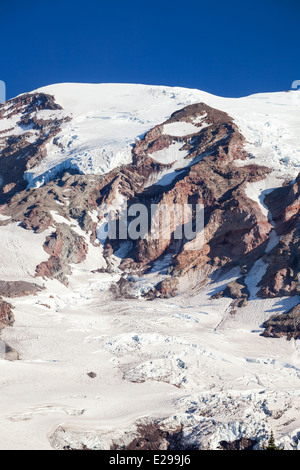 Schnee und Eis in Mount Rainier Nationalpark, Washington Stockfoto