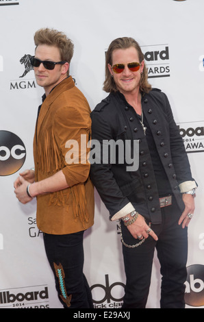 Florida Georgia Line Mitglieder Brian Kelley (L) und Tyler Hubbard besuchen den 2014 Billboard Music Awards in Las Vegas Stockfoto