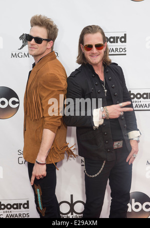 Florida Georgia Line Mitglieder Brian Kelley (L) und Tyler Hubbard besuchen den 2014 Billboard Music Awards in Las Vegas Stockfoto