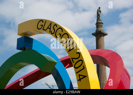 Glasgow 2014 Commonwealth Games Logo Skulptur George Square Glasgow Schottland Stockfoto