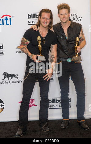 Florida Georgia Line Mitglieder Tyler Hubbard und Brian Kelley besuchen im Jahr 2014 Billboard Music Awards Press room Stockfoto