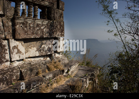 Preah Vihear Tempel ist eine alte Hindu-Tempel, der auf einer 525 Meter hohen Klippe im Dangrek-Gebirge, Kambodscha befindet. Stockfoto