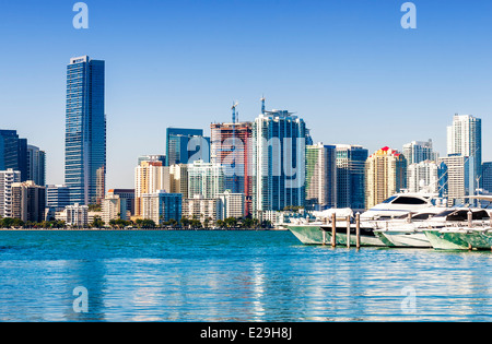 Miami South Beach, Blick vom Hafen Eingangskanal, Florida, USA. Stockfoto