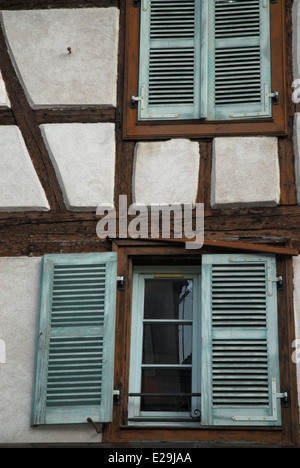 Details der Fachwerk-Architektur, Elsass, Frankreich Stockfoto