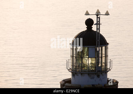 Schweden, Skane County, Kullaberg-Halbinsel Kullaberg natürliche reserve, Molle Leuchtturm (Luftbild) Stockfoto