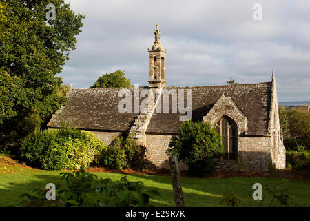 Frankreich, Finistere, Locronan, beschriftete Les Plus Beaux Dörfer de France (die schönsten Dörfer Frankreichs), alte Kapelle Stockfoto