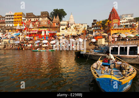 Indien, Uttar Pradesh State, Varanasi, Ganga (Ganges) Fluss Stockfoto