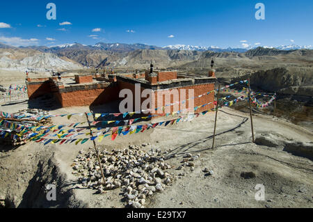 Nepal, Dhawalagiri Zone, Mustang District (ehemalige Königreich Lo), Tingkar, Klosters Stockfoto