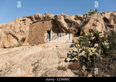 Frankreich, Haute Corse, Agriates Wüste trocken Steinhütte verwendet für Wohnung, Schafstall oder Lager (Pagliaghju) Stockfoto