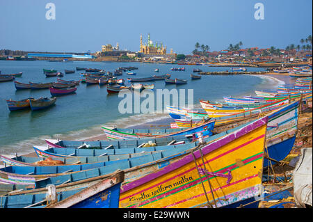 Indien, Kerala Zustand, Vizhinjam, Fischerhafen in der Nähe von Kovalam Stockfoto