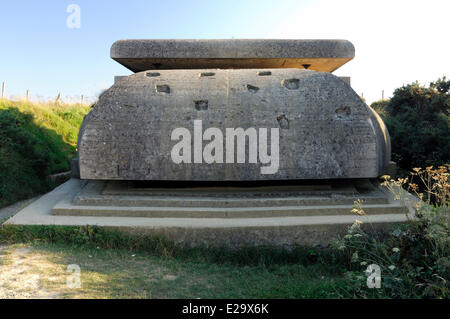 Frankreich, Calvados, Longues Sur Mer, Batterie Gefechtsstand Stockfoto