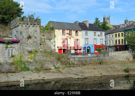 Irland, Grafschaft Kilkenny, Kilkenny, Banken Nore Fluss Stockfoto