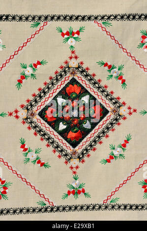 Rumänien, Bucovina Region, traditionelle Stickerei Stockfoto