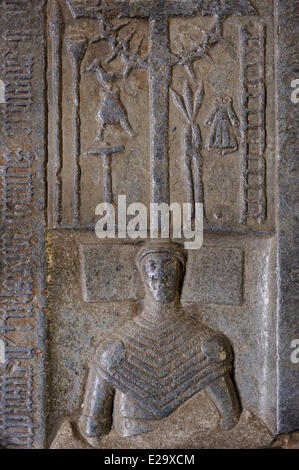 Irland, Grafschaft Kilkenny, Kilkenny, St. Canice Kathedrale, Grab von John Grace (1552) Stockfoto