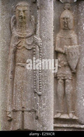 Irland, Grafschaft Kilkenny, Jerpoint Abbey, der Kreuzgang (15. Jh.), St. Anthony und ein Ritter Stockfoto